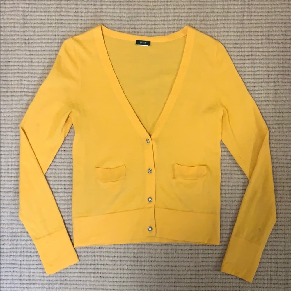 J. Crew Mustard Color Cardign (Size Medium)
